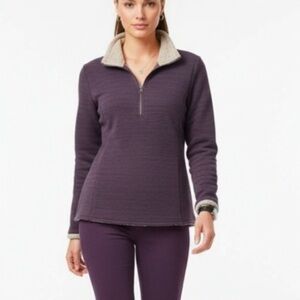 Kuhl Alska 1/4 Zip Pullover Sweater Purp Fleece Sherpa Women XS Mock Neck Jacket